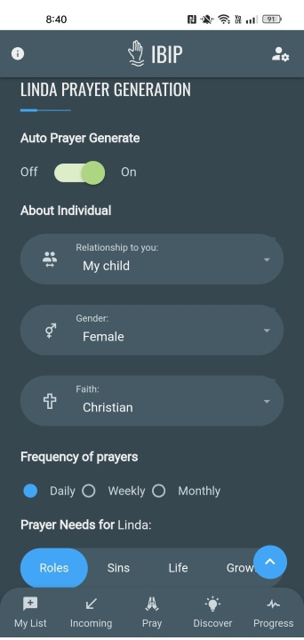 Profile settings