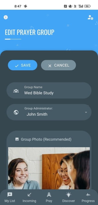 Add Prayer Group